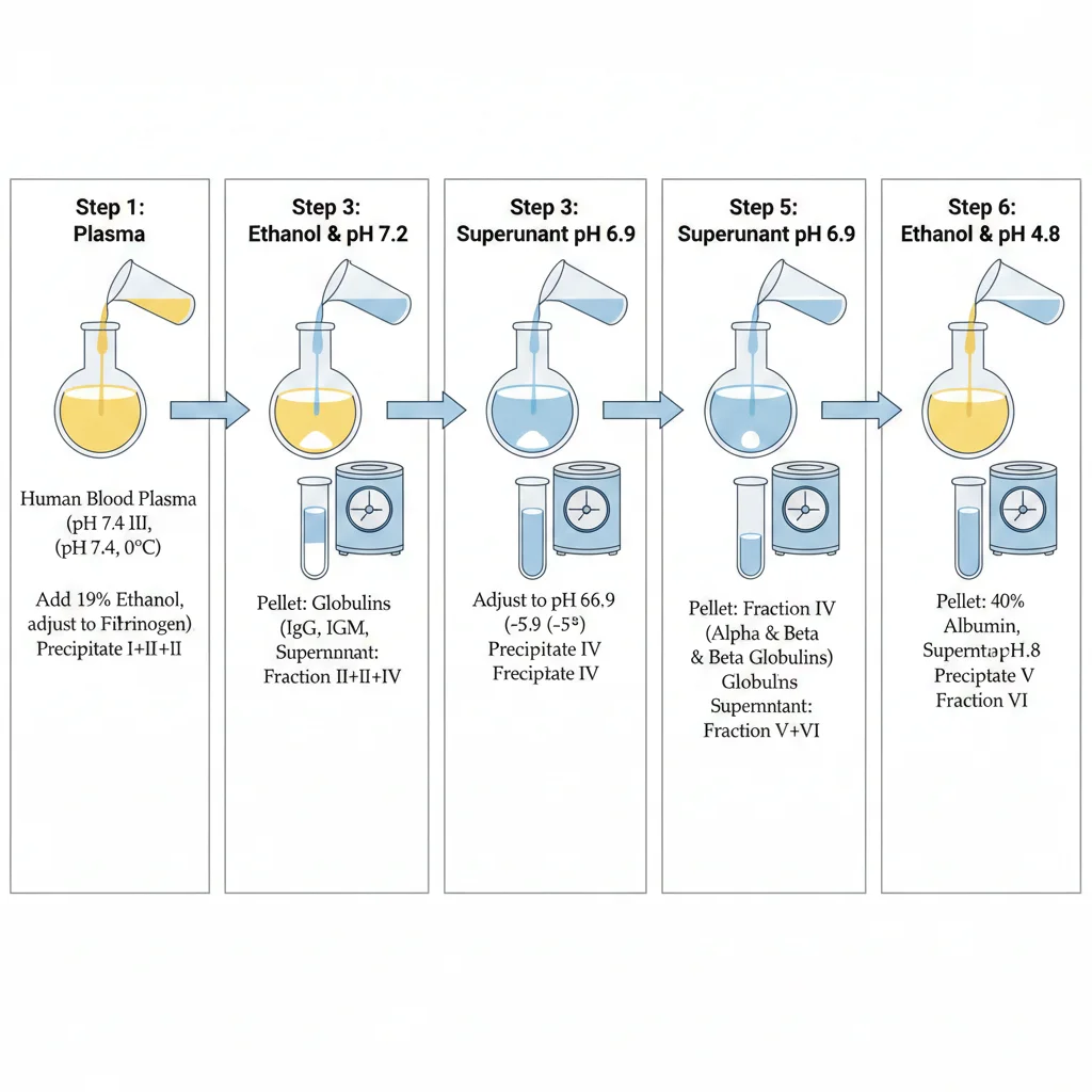 Figure 3 Step-by-step Cohn 6/9 fractionation process workflow